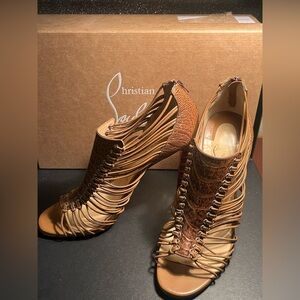 Christian Louboutin Brown Strappy Heels size 40 💋💋💋💋💋💋💋💋💋💋💋💋💋💋